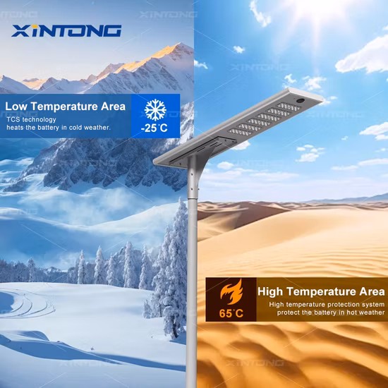 IP67 80W 防水屋外省エネ ODM オールインワン統合太陽光発電道路 LED 街路灯バッテリー付き